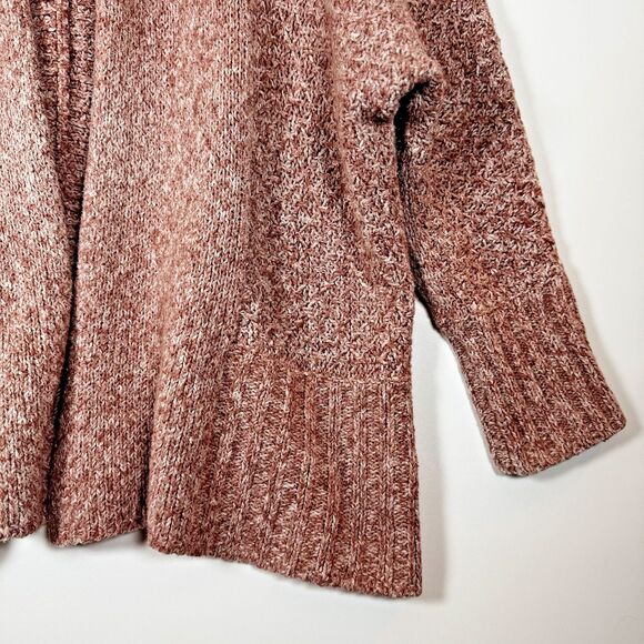 Anthropologie Angel of the North Cardigan XS Pink Marled Knit Open Front Cozy - Picture 3 of 16
